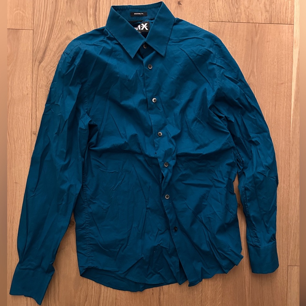 Express 1MX Modern Fit Dress Shirt - Teal
